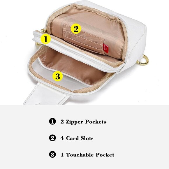 Luxury Sling Bag in Vegan Leather with RFID and Clear Window - Travel Essential - Picture 5 of 8